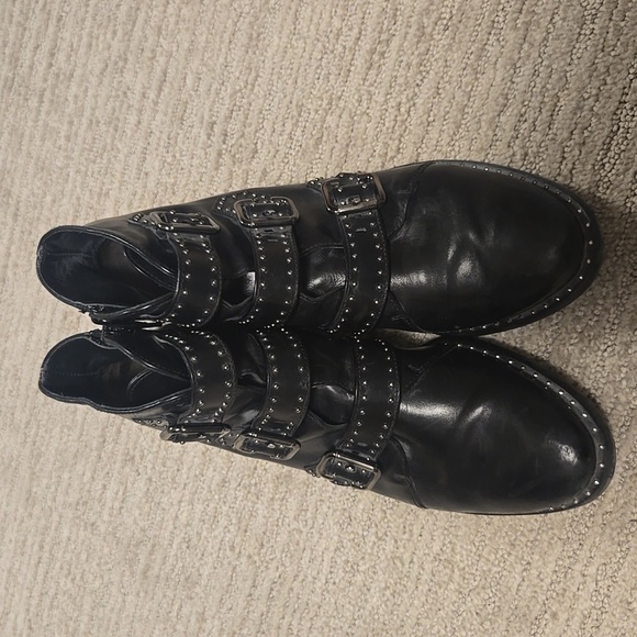 Paul Green Soho Studded Black Leather Boots - Picture 5 of 13